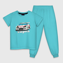 Пижама хлопковая детская Toyota Supra Castrol 36, цвет: бирюзовый
