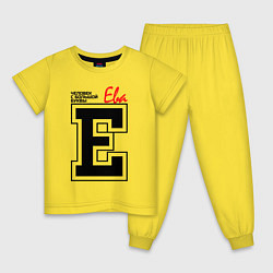 Пижама хлопковая детская Ева человек с большой буквы, цвет: желтый