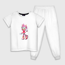 Пижама хлопковая детская Соник Эми, цвет: белый