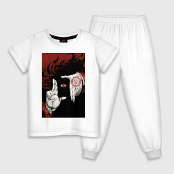 Пижама хлопковая детская Хеллсинг Алукард Вампир, цвет: белый