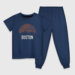 Пижама хлопковая детская Boston Massachusetts, цвет: тёмно-синий