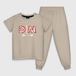 Пижама хлопковая детская Depeche Mode - Memento Mori logo new, цвет: миндальный