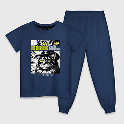 Пижама хлопковая детская Кот в шляпе, цвет: тёмно-синий
