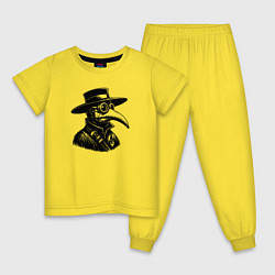 Пижама хлопковая детская Человек в маске чумного доктора, цвет: желтый