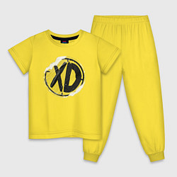 Пижама хлопковая детская Xdefiant sticker, цвет: желтый