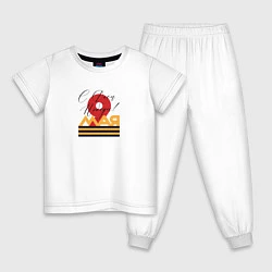 Пижама хлопковая детская 9 мая С Днем Победы!, цвет: белый