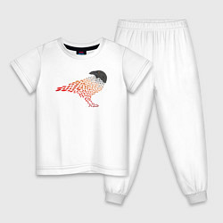 Пижама хлопковая детская Crow, цвет: белый