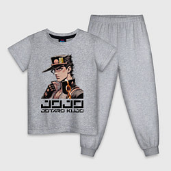 Пижама хлопковая детская Jotaro Kujo - Jojo ai art, цвет: меланж