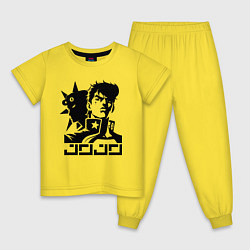 Пижама хлопковая детская JoJo Bizarre Adventure - ai art, цвет: желтый