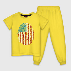 Пижама хлопковая детская Отпечаток США, цвет: желтый