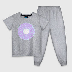 Пижама хлопковая детская Наслоение окружностей по кругу, цвет: меланж