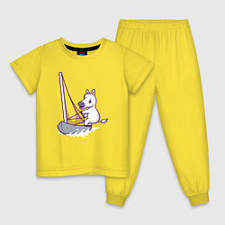 Пижама хлопковая детская Лошадь яхтсмен, цвет: желтый