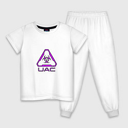 Пижама хлопковая детская UAC фиолетовый, цвет: белый