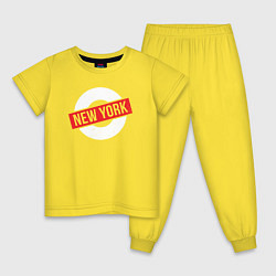 Пижама хлопковая детская New York vibe, цвет: желтый