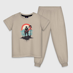 Детская пижама Силуэт самурая на закате