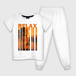 Пижама хлопковая детская Relax summer, цвет: белый