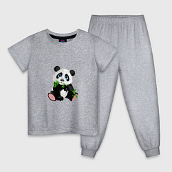 Пижама хлопковая детская Красивый медведь панда, цвет: меланж