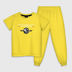 Пижама хлопковая детская Funker Vogt - Band logo new, цвет: желтый