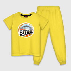 Пижама хлопковая детская Berlin, цвет: желтый