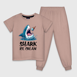 Детская пижама Shark ice cream - ai art