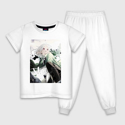 Пижама хлопковая детская Реинкарнация безработного Сильфиетта арт, цвет: белый