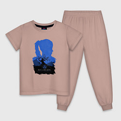 Пижама хлопковая детская Hellblade - Senua, цвет: пыльно-розовый