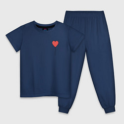 Пижама хлопковая детская Сердце шарик, цвет: тёмно-синий