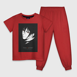 Пижама хлопковая детская Тёмный дворецкий Себастьян Михаил, цвет: красный