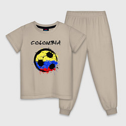 Пижама хлопковая детская Сборная Колумбии, цвет: миндальный