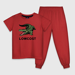 Пижама хлопковая детская Крокодил - антибренд, цвет: красный