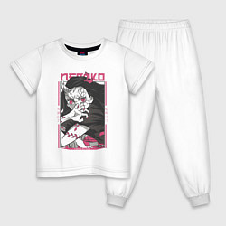 Пижама хлопковая детская Клинок рассекающий демонов Незуко kimetsu no yaiba, цвет: белый