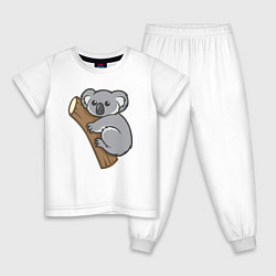Пижама хлопковая детская Koala, цвет: белый