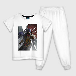Пижама хлопковая детская Мужская футболка Assassins Creed Unity, цвет: белый