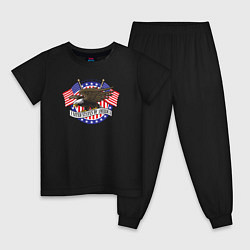 Пижама хлопковая детская United States of America, цвет: черный