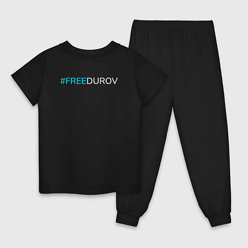 Детская пижама Надпись на спине FREEDUROV / Черный – фото 2