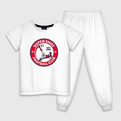 Пижама хлопковая детская Супер удар - футбольный клуб, цвет: белый