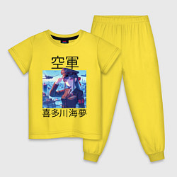 Пижама хлопковая детская Marin Kitagawa - air forces, цвет: желтый
