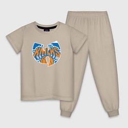 Пижама хлопковая детская Wu-tang knicks, цвет: миндальный