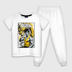 Пижама хлопковая детская Выход дракона - Брюс Ли, цвет: белый