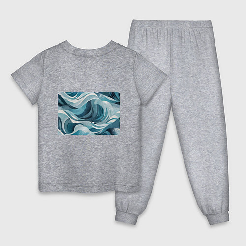 Детская пижама Океан абстракция волны / Меланж – фото 2