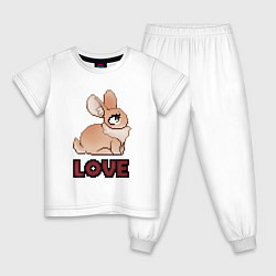 Детская пижама Милый кролик love пиксель арт