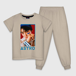 Пижама хлопковая детская Astro Ли Дон Мин, цвет: миндальный