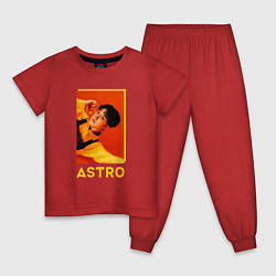 Пижама хлопковая детская Astro ЧжинЧжин, цвет: красный