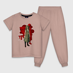 Пижама хлопковая детская Эйко терминатор зеро, цвет: пыльно-розовый