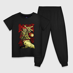 Пижама хлопковая детская Limp Bizkit skull, цвет: черный