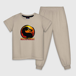 Пижама хлопковая детская Мортал Комбат, цвет: миндальный