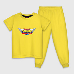 Пижама хлопковая детская Team Sonic racing - logo, цвет: желтый