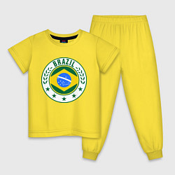 Пижама хлопковая детская Brazil 2014, цвет: желтый