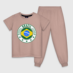 Пижама хлопковая детская Brazil 2014, цвет: пыльно-розовый