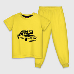 Пижама хлопковая детская BMW M3, цвет: желтый